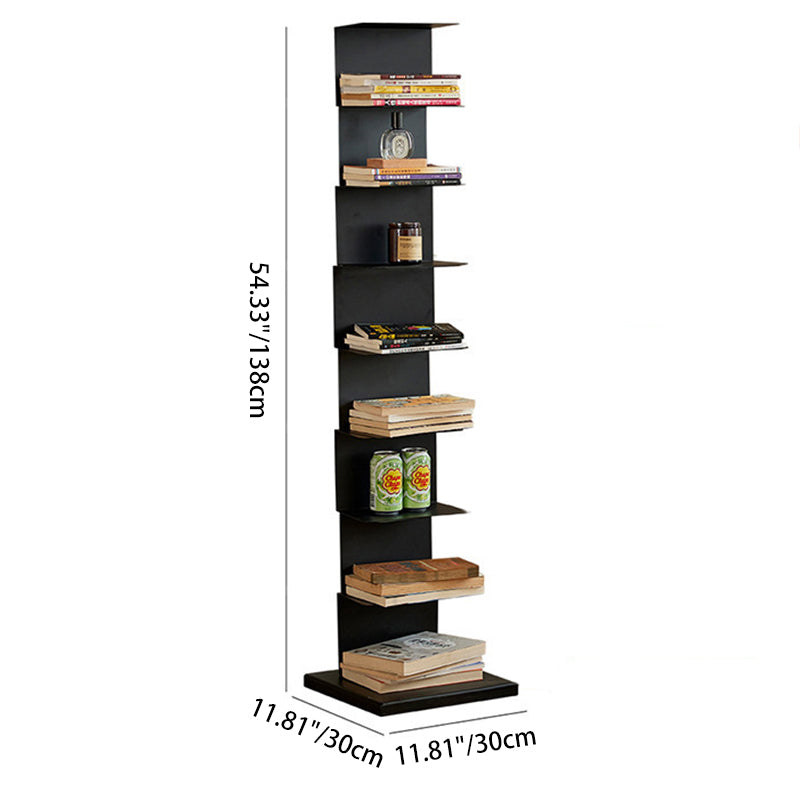 Modern Minimalist Rectangular Carbon Steel Bookshelf 5/6/8/9-Tier For Living Room