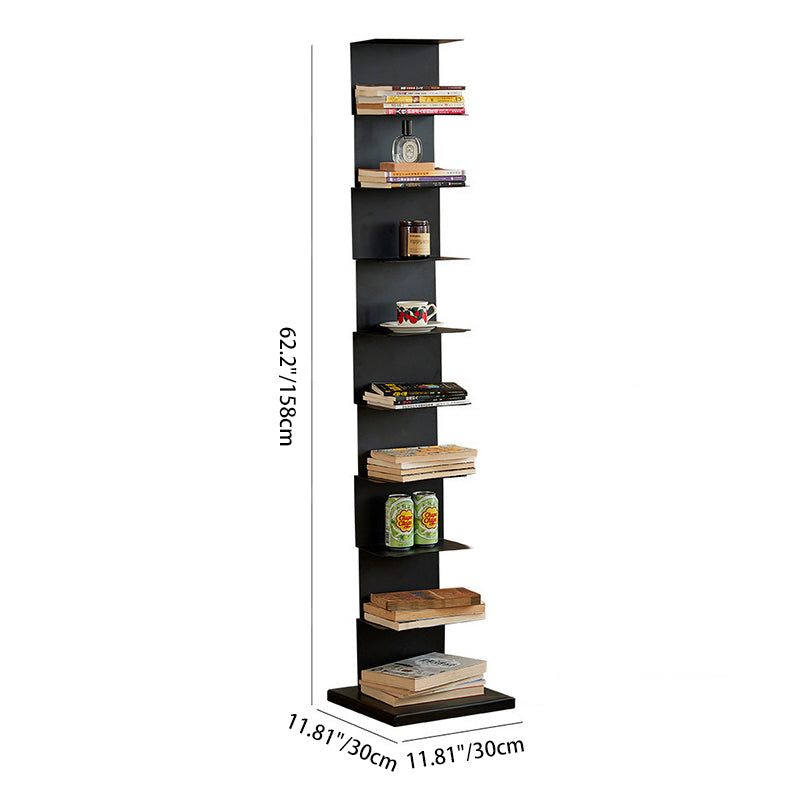 Modern Minimalist Rectangular Carbon Steel Bookshelf 5/6/8/9-Tier For Living Room