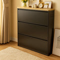 Modern Minimalist Steel Slim Rectangular Shoe Storage With Flip Drawers 3/4 Tier For Entryway