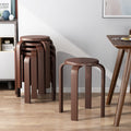 Contemporary Simplicity Round Rubberwood Dining Chair Backless Armless For Dining Room