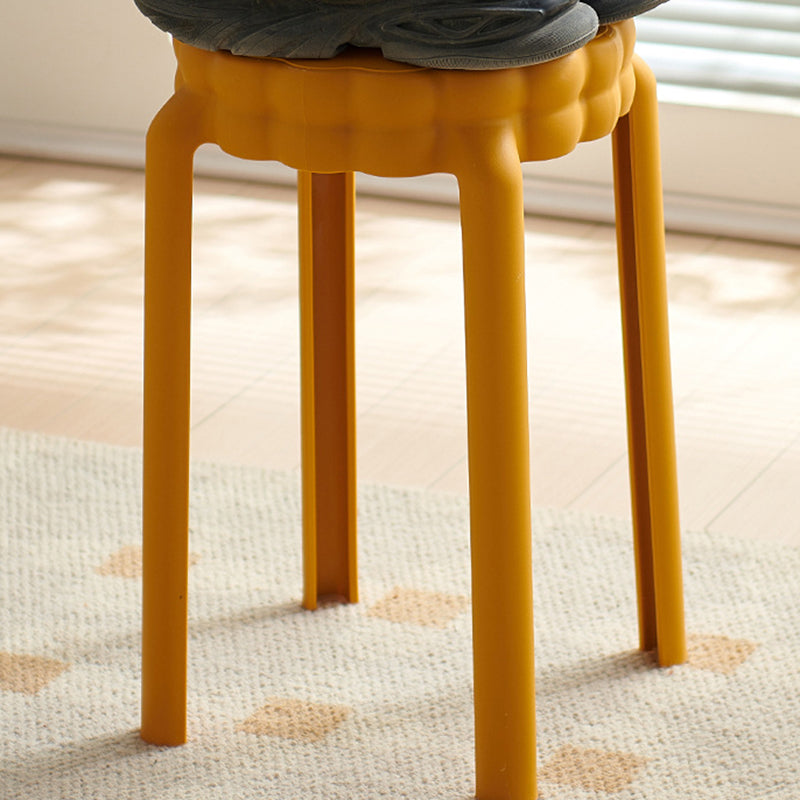 Contemporary Nordic Flower-Shaped Plastic Stool Backless Armless For Living Room
