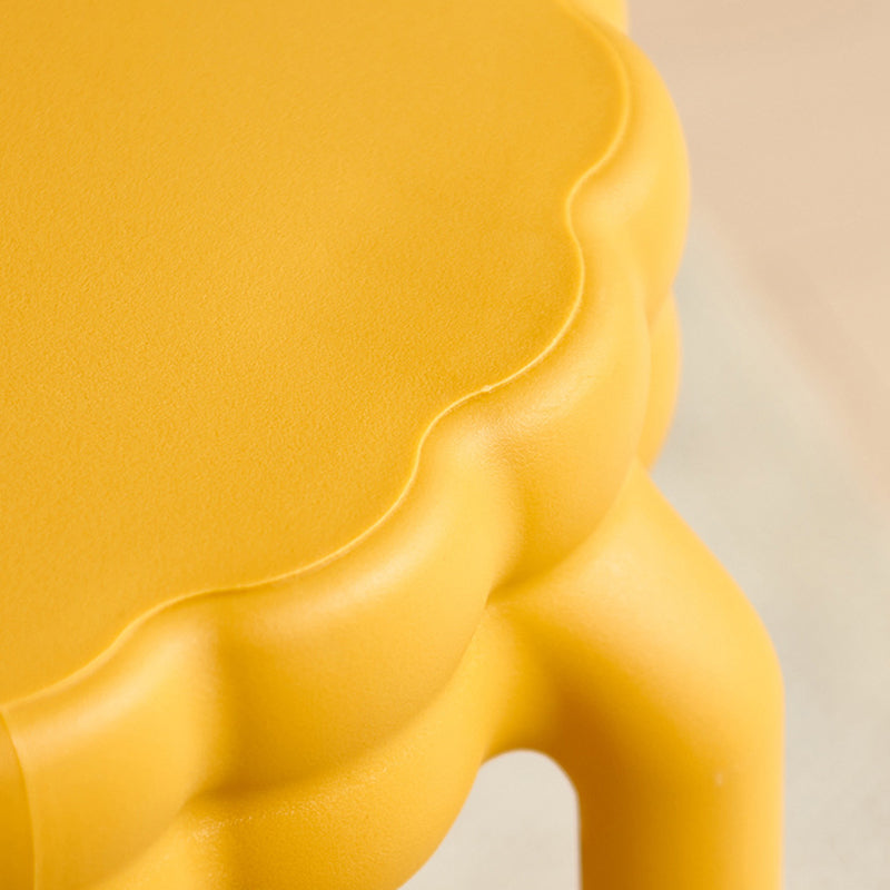 Contemporary Nordic Flower-Shaped Plastic Stool Backless Armless For Living Room