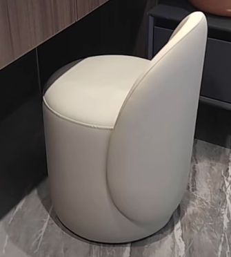 Contemporary Cylindrical Leather Vanity Stool