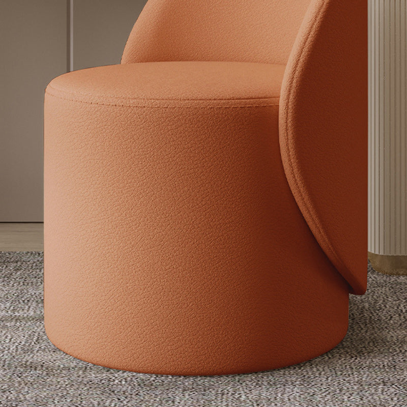Contemporary Cylindrical Leather Vanity Stool