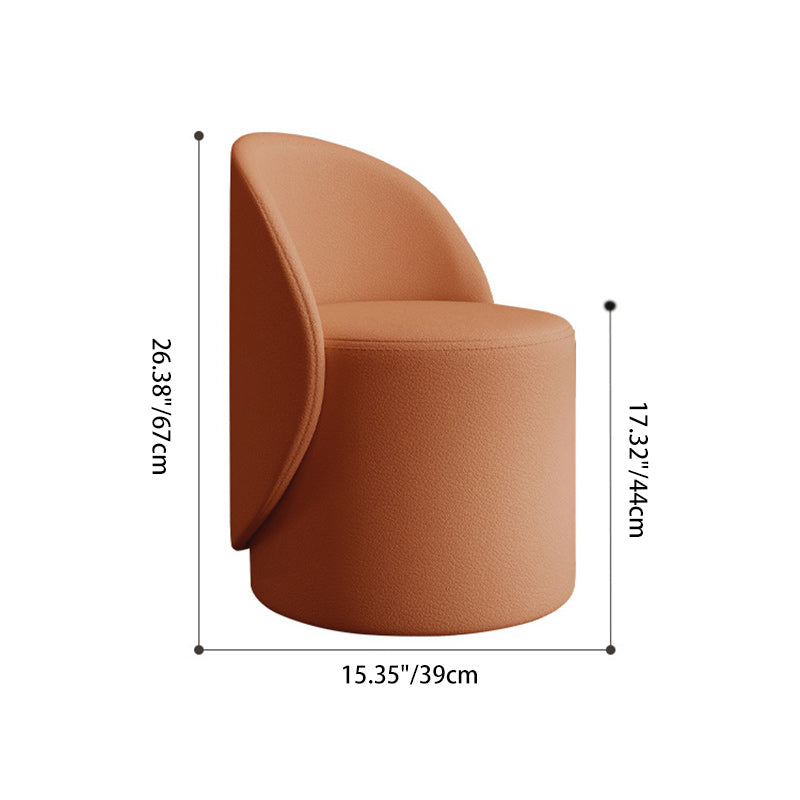 Contemporary Cylindrical Leather Vanity Stool