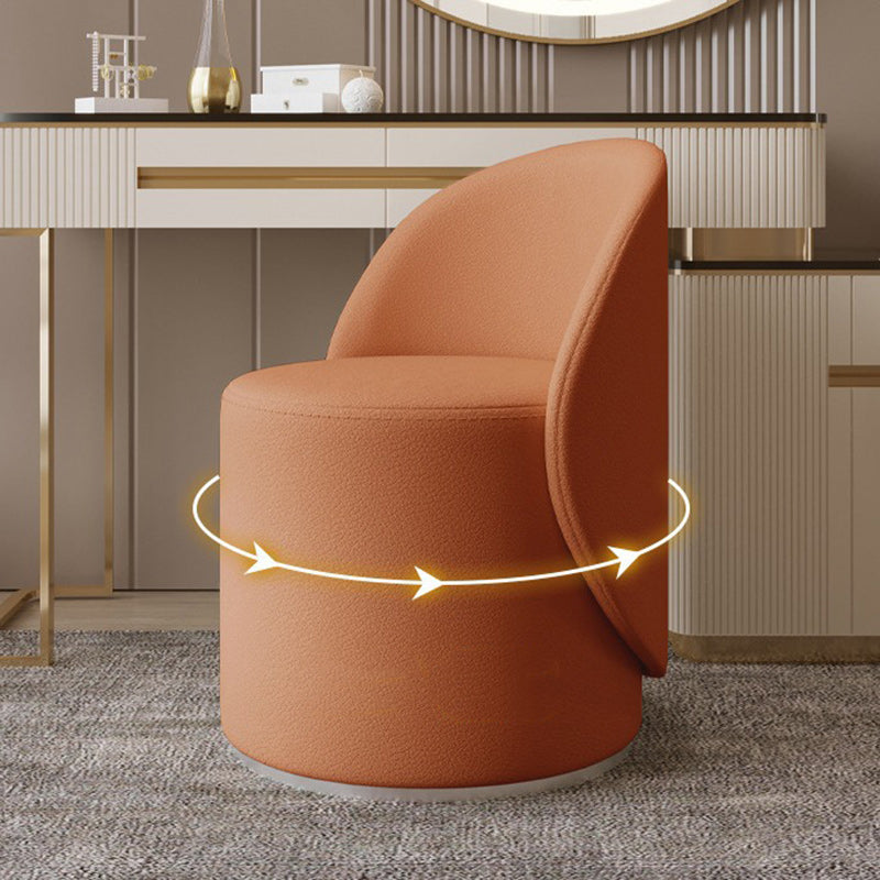 Contemporary Cylindrical Leather Vanity Stool