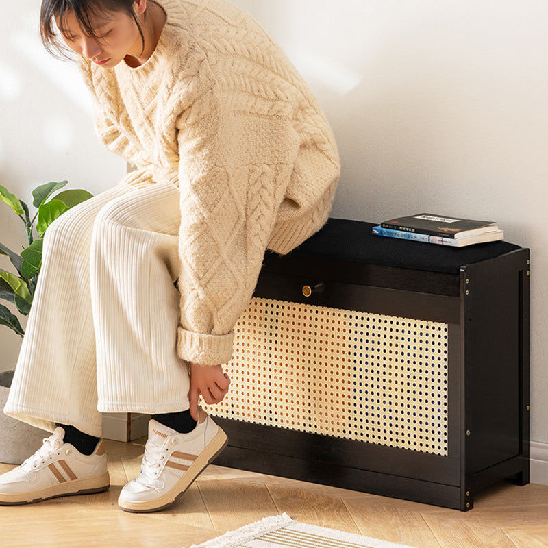 Traditional Rectangular Bamboo Shoe Cabinet