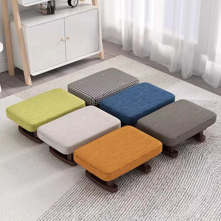 Contemporary Scandinavian Plywood Cotton Linen Sponge Rectangular Low Stool For Entryway