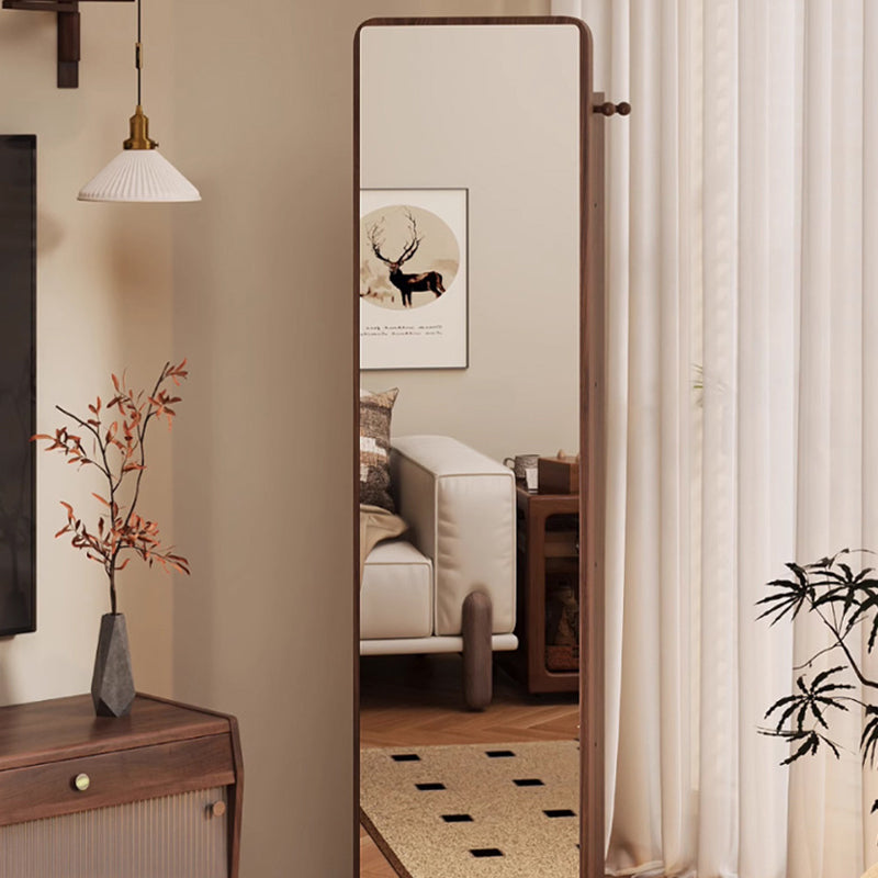 Modern Minimalist Rectangular MDF Glass Rotatable Mirror Storage Cabinet 5-Storage Compartments For Living Room & Bedroom