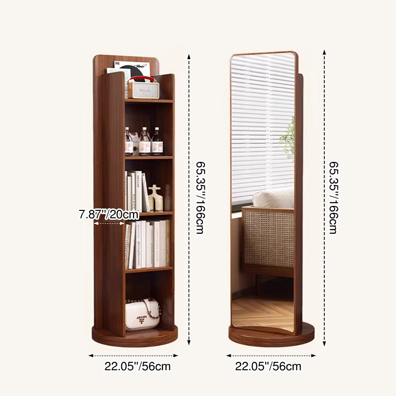 Minimalist Rectangular Glass Rotatable Storage Cabinet