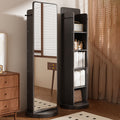 Modern Minimalist Rectangular MDF Glass Rotatable Mirror Storage Cabinet 5-Storage Compartments For Living Room & Bedroom