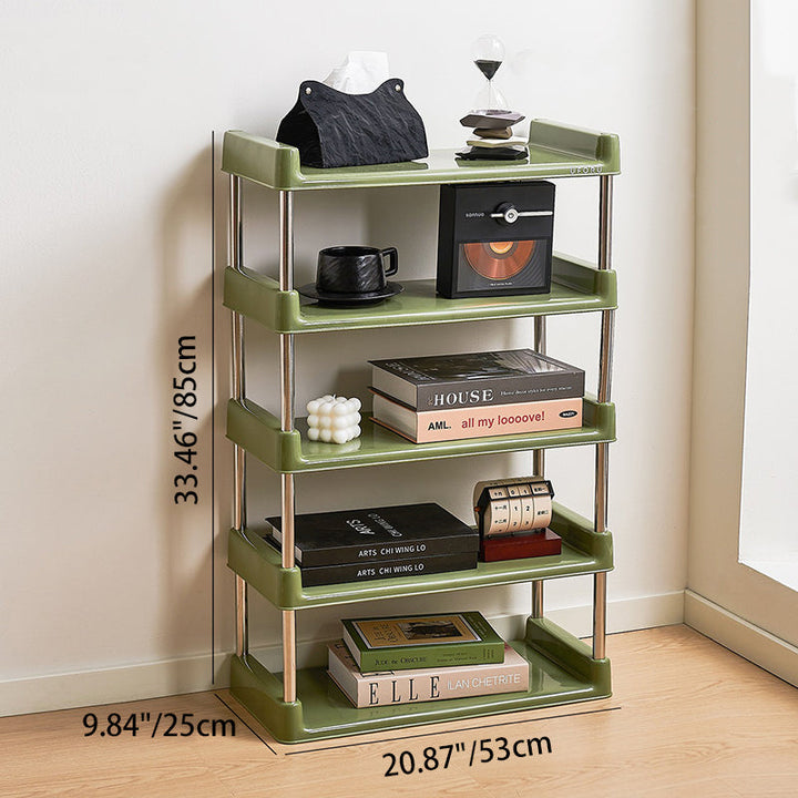 Contemporary Rectangular Stainless Steel Storage Shelf