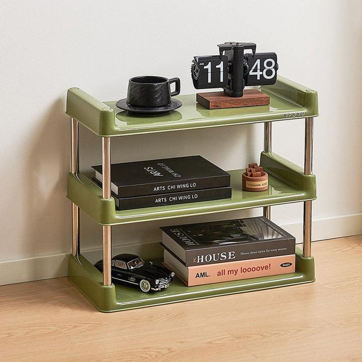Contemporary Rectangular Stainless Steel Storage Shelf