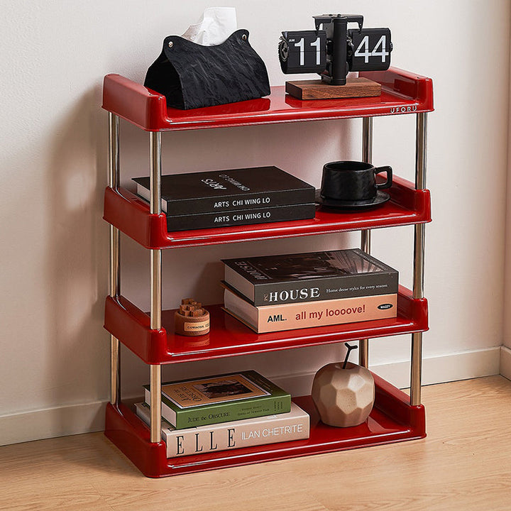 Contemporary Rectangular Stainless Steel Storage Shelf