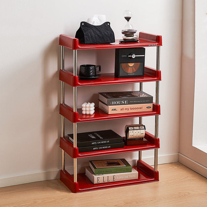 Contemporary Rectangular Stainless Steel Storage Shelf