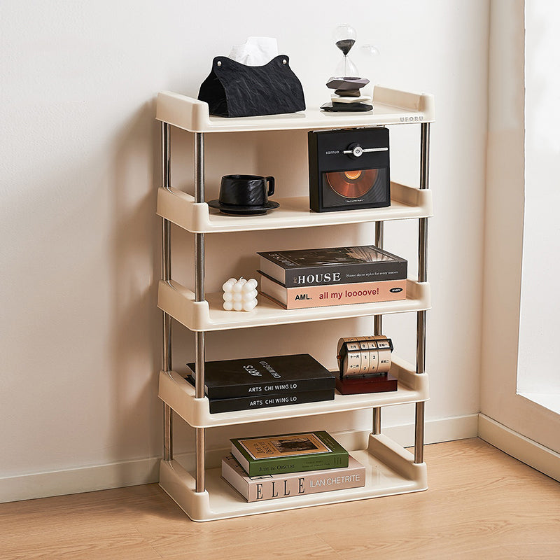 Contemporary Rectangular Stainless Steel Storage Shelf
