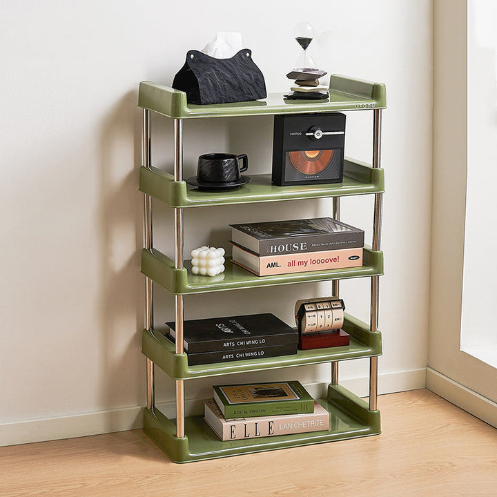 Contemporary Rectangular Stainless Steel Storage Shelf