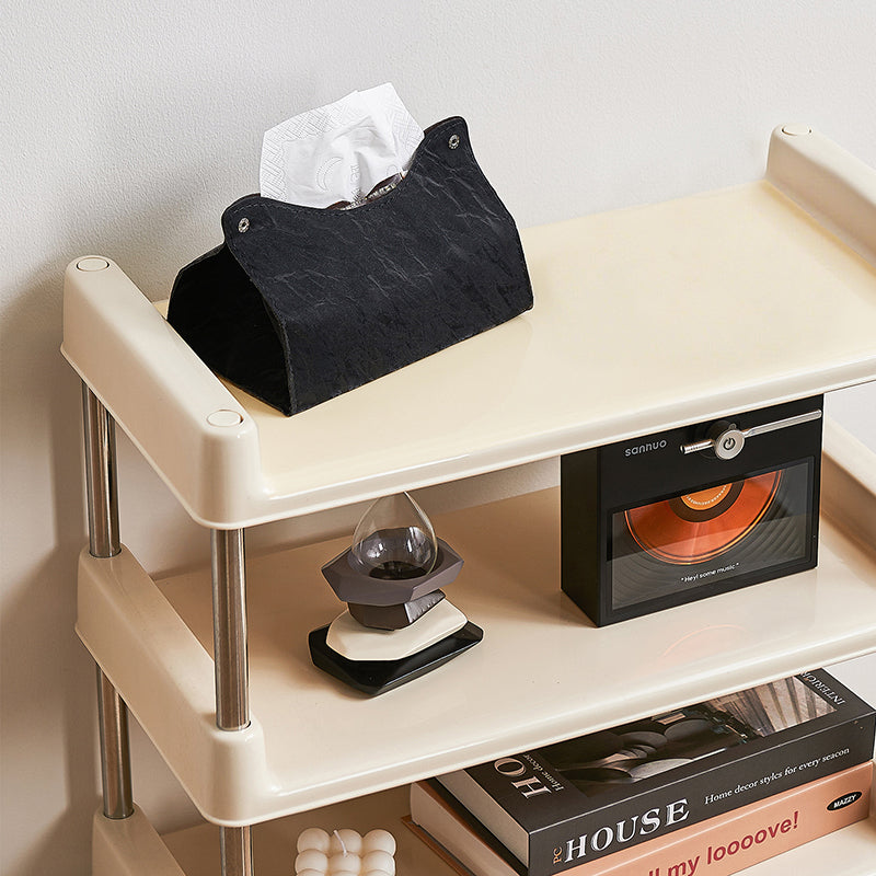 Contemporary Rectangular Stainless Steel Storage Shelf