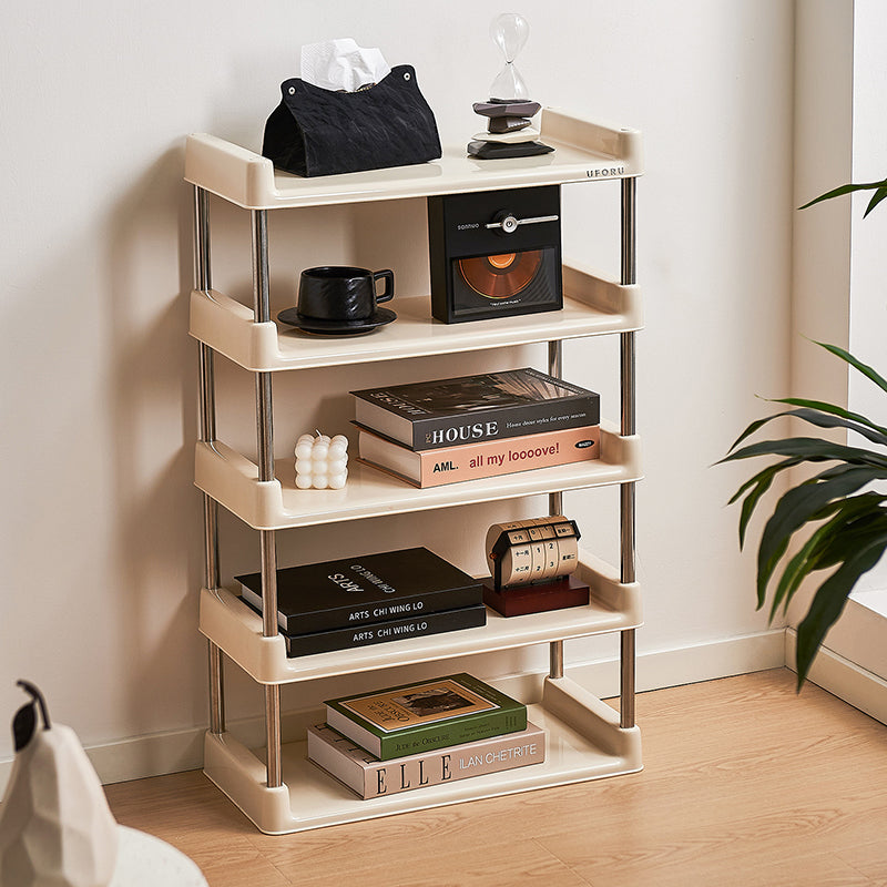 Contemporary Rectangular Stainless Steel Storage Shelf