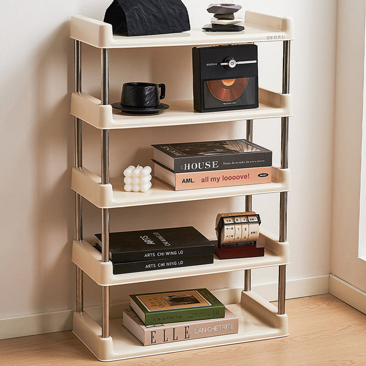 Contemporary Rectangular Stainless Steel Storage Shelf