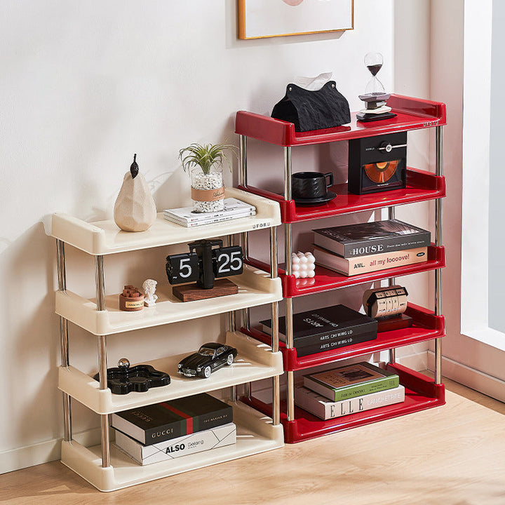 Contemporary Rectangular Stainless Steel Storage Shelf