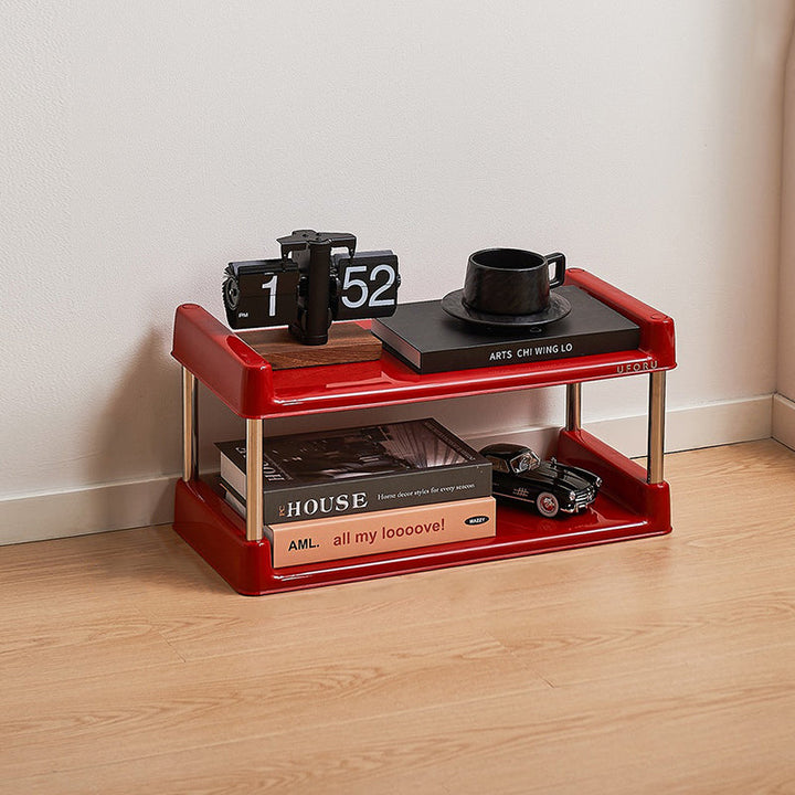 Contemporary Rectangular Stainless Steel Storage Shelf