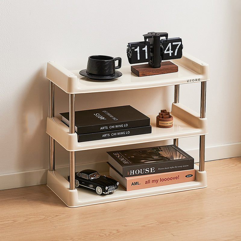 Contemporary Rectangular Stainless Steel Storage Shelf