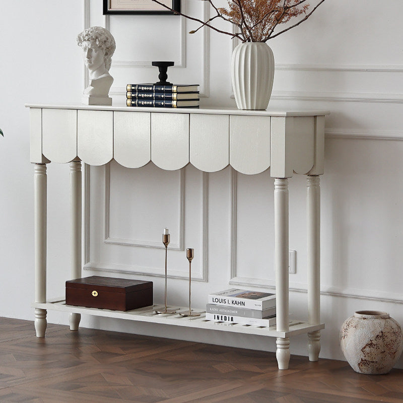 Mid-Century Rectangular Solid Wood Console Table