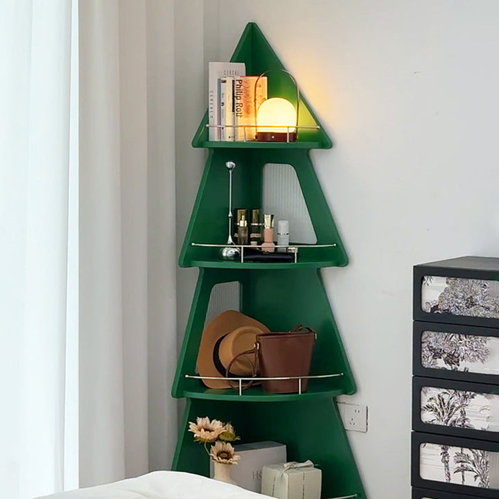 Christmas Tree Corner Storage Shelf