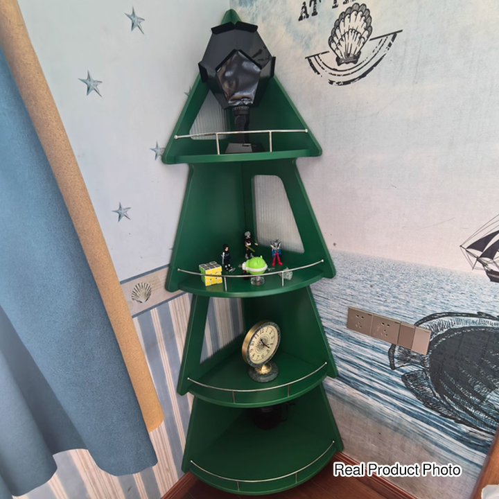 Christmas Tree Corner Storage Shelf