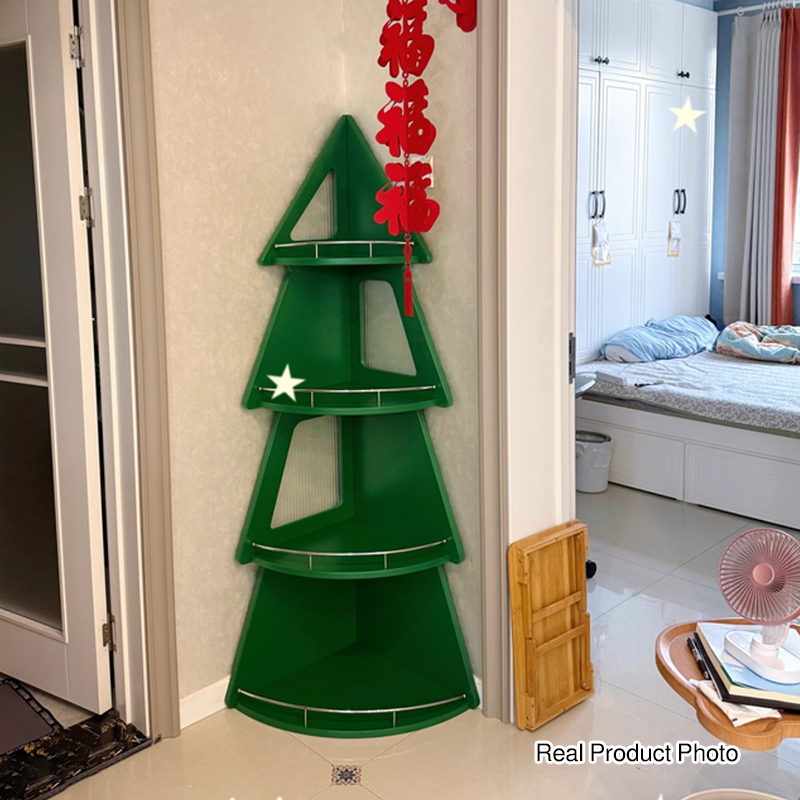 Christmas Tree Corner Storage Shelf