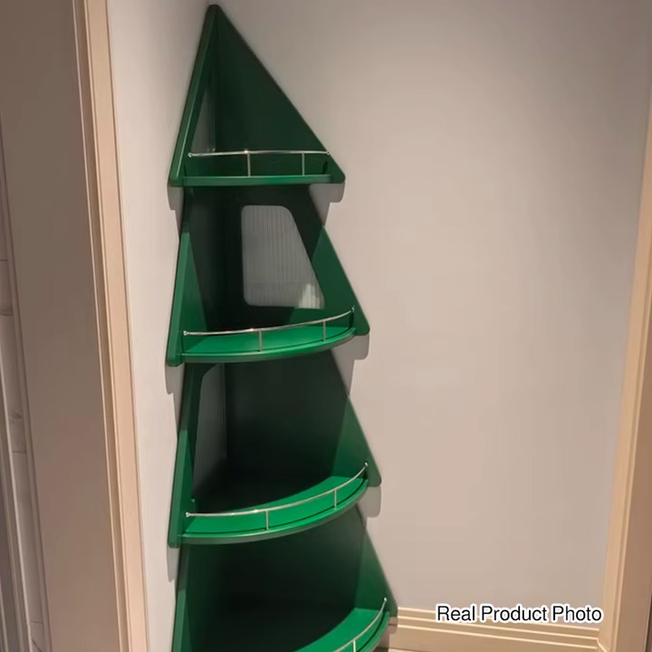 Christmas Tree Corner Storage Shelf