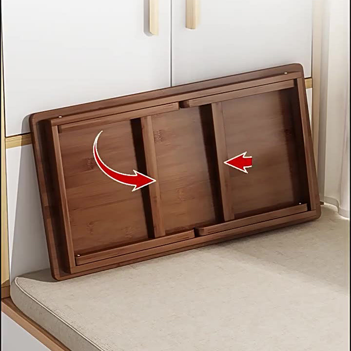 Traditional Rectangular Bamboo Foldable End Table