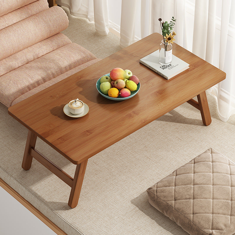 Traditional Rectangular Bamboo Foldable End Table