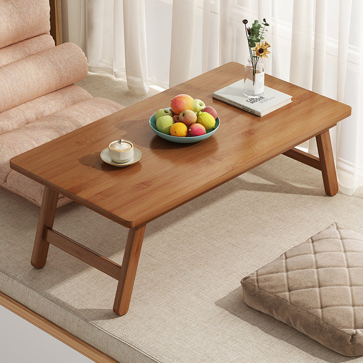 Traditional Rectangular Bamboo Foldable End Table