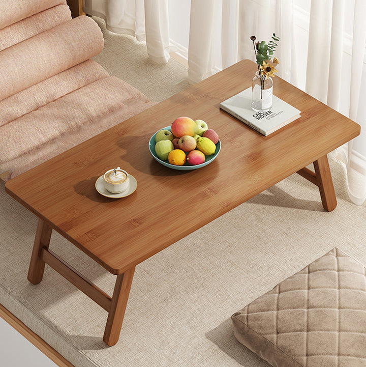 Traditional Rectangular Bamboo Foldable End Table