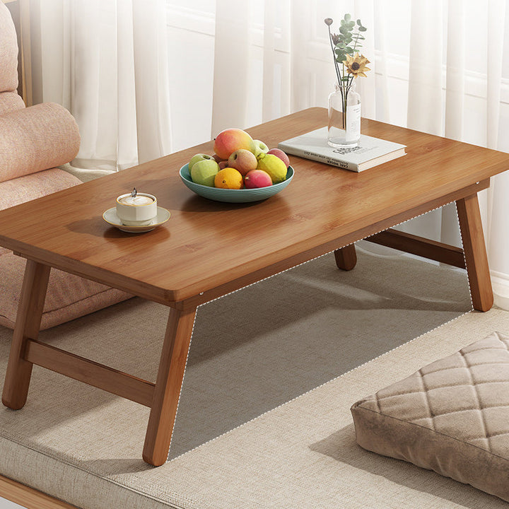 Traditional Rectangular Bamboo Foldable End Table