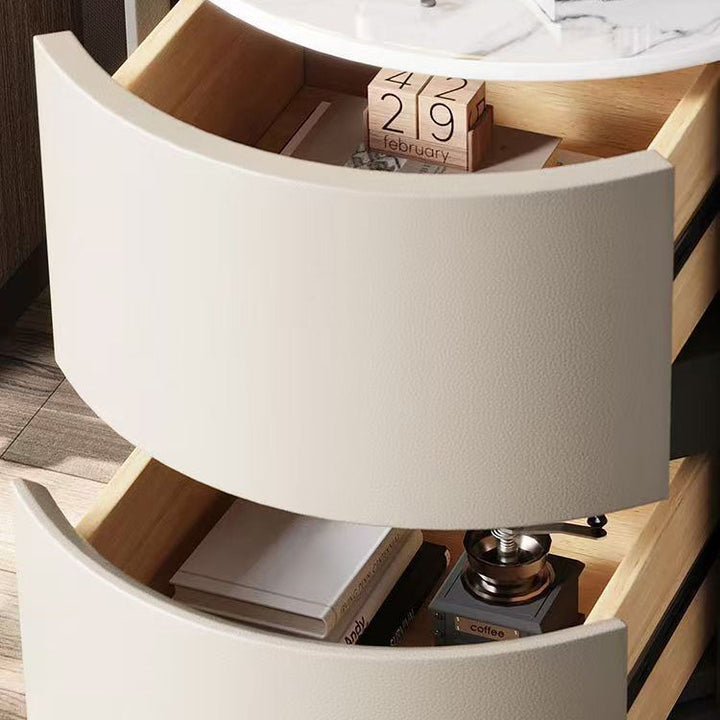 Nordic Cylindrical Leather Nightstand