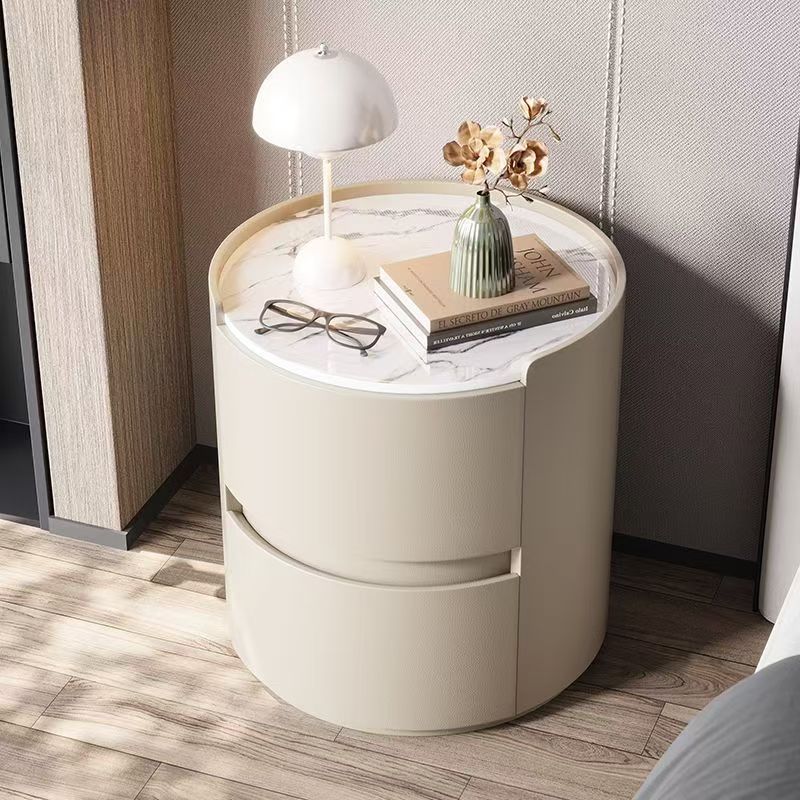 Nordic Cylindrical Leather Nightstand