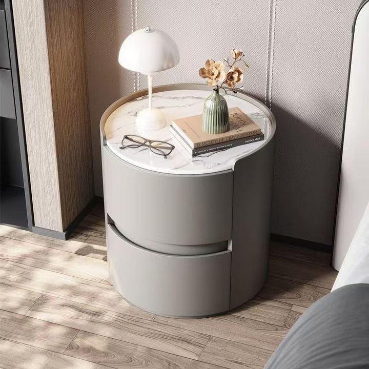 Nordic Cylindrical Leather Nightstand