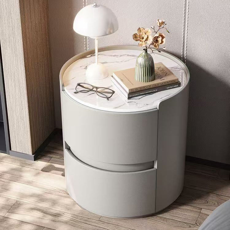 Nordic Cylindrical Leather Nightstand