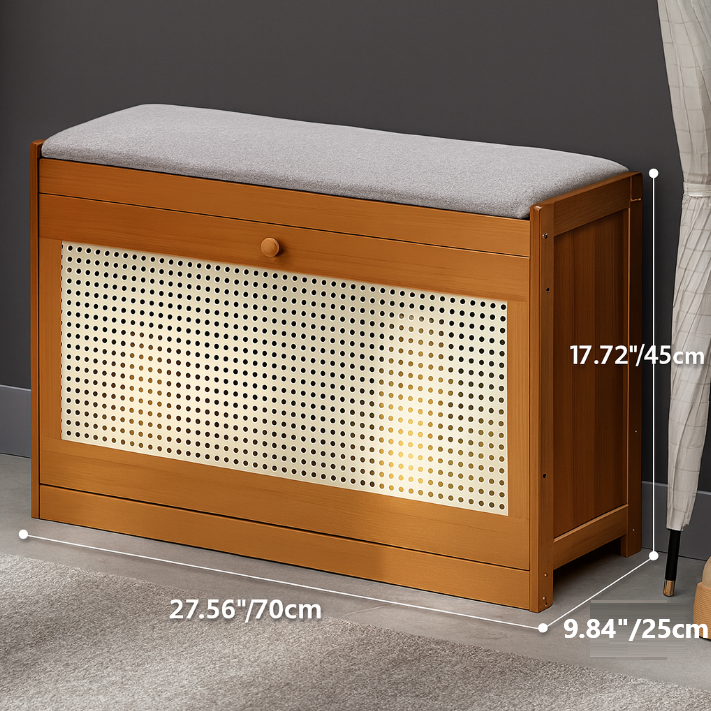 Traditional Rectangular Bamboo Shoe Cabinet