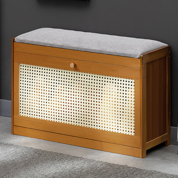 Traditional Rectangular Bamboo Shoe Cabinet