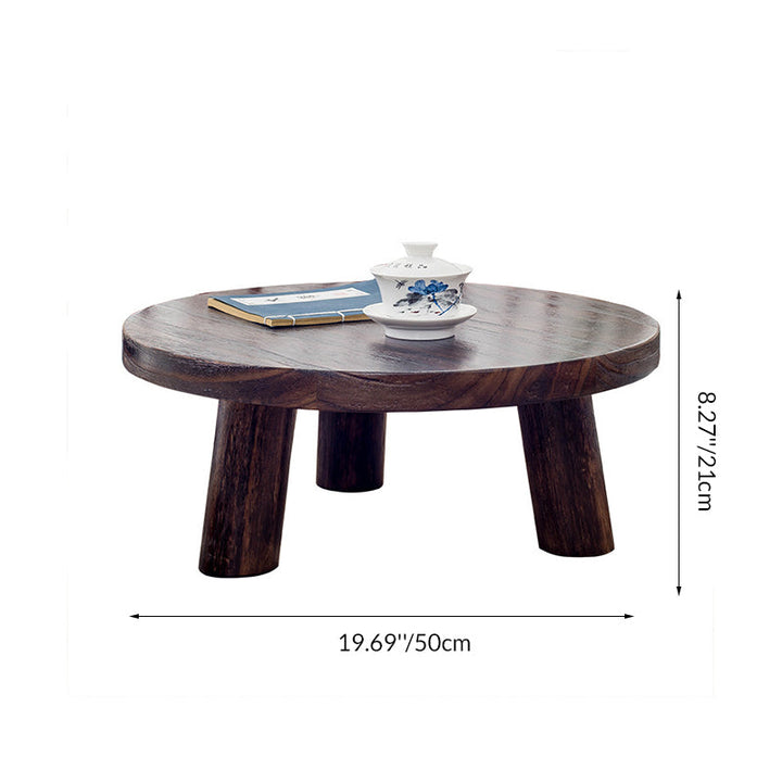 Traditional Cylindrical Solid Wood End Table