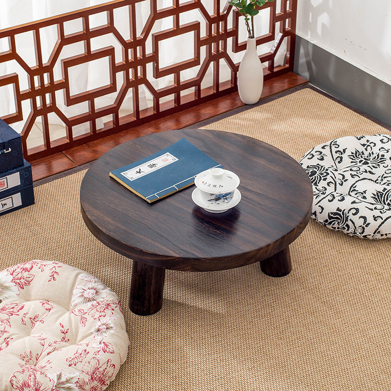 Traditional Cylindrical Solid Wood End Table