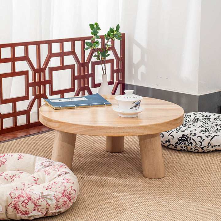 Traditional Cylindrical Solid Wood End Table