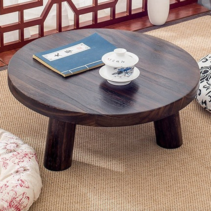 Traditional Cylindrical Solid Wood End Table