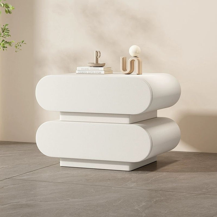 Microfiber Contemporary Square Leather Nightstand
