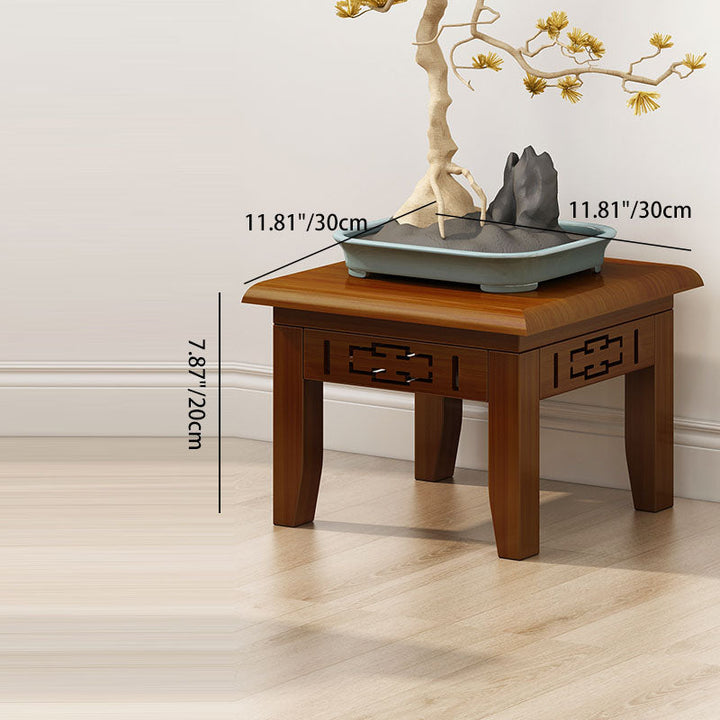 Chinese Traditional Rectangular Solid Wood Side Table