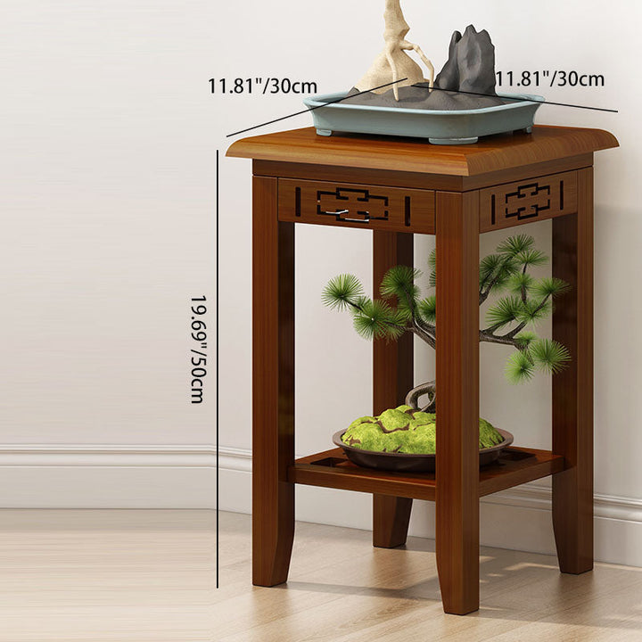 Chinese Traditional Rectangular Solid Wood Side Table
